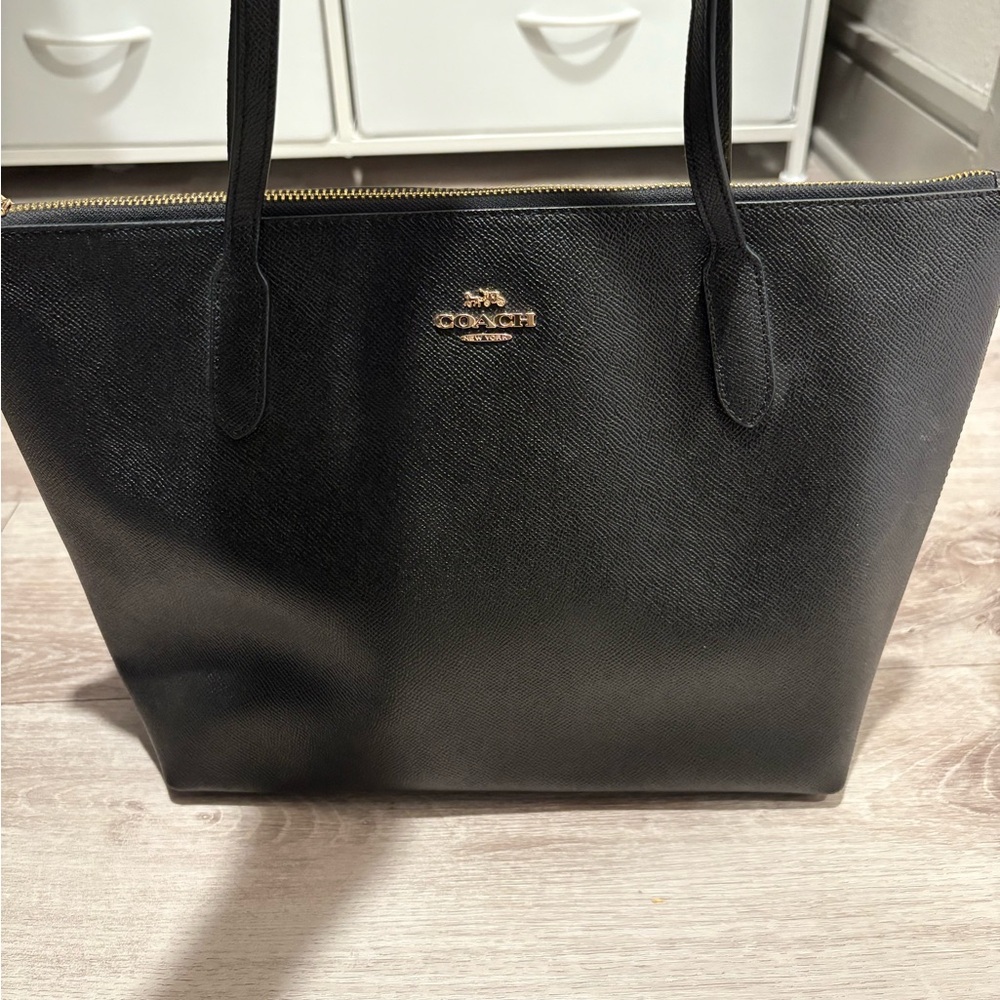 Coach Black Leather Signature Tote